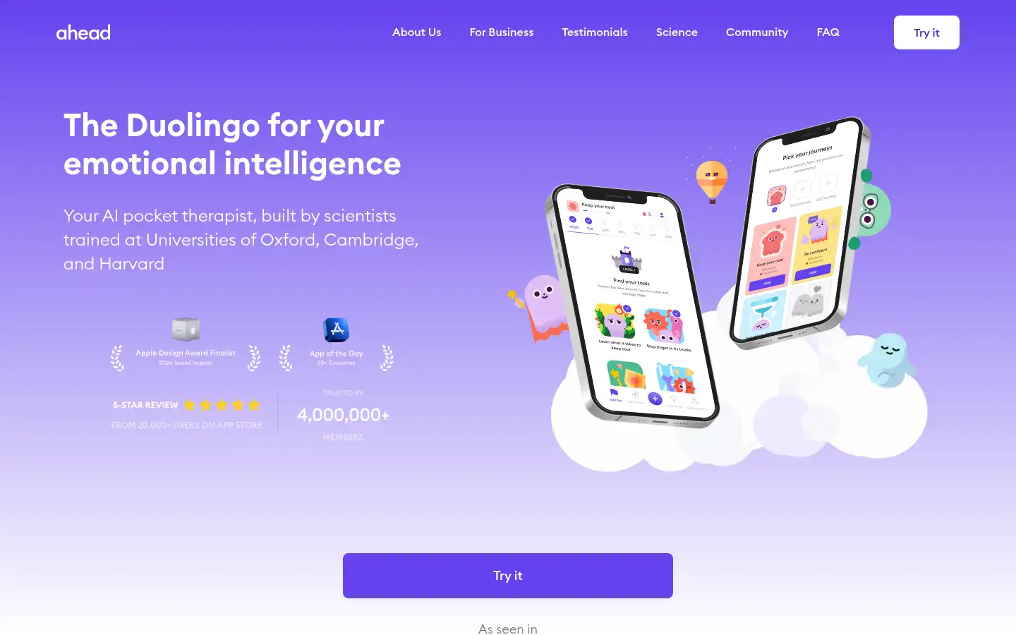 Screenshot of ahead-app.com