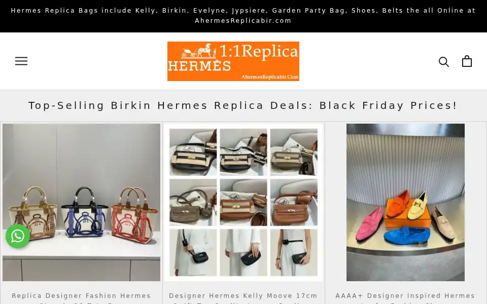 Screenshot of ahermesreplicabir.com