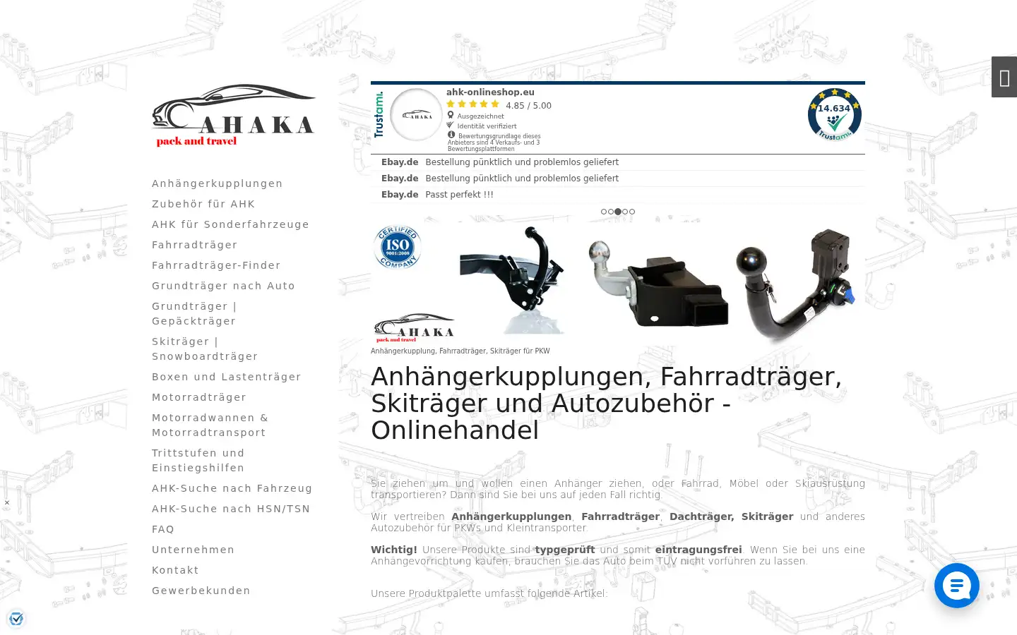 Screenshot of ahk-onlineshop.eu