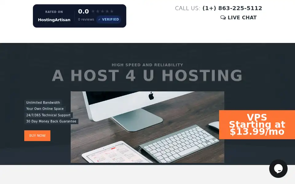 Screenshot of ahost4u.com