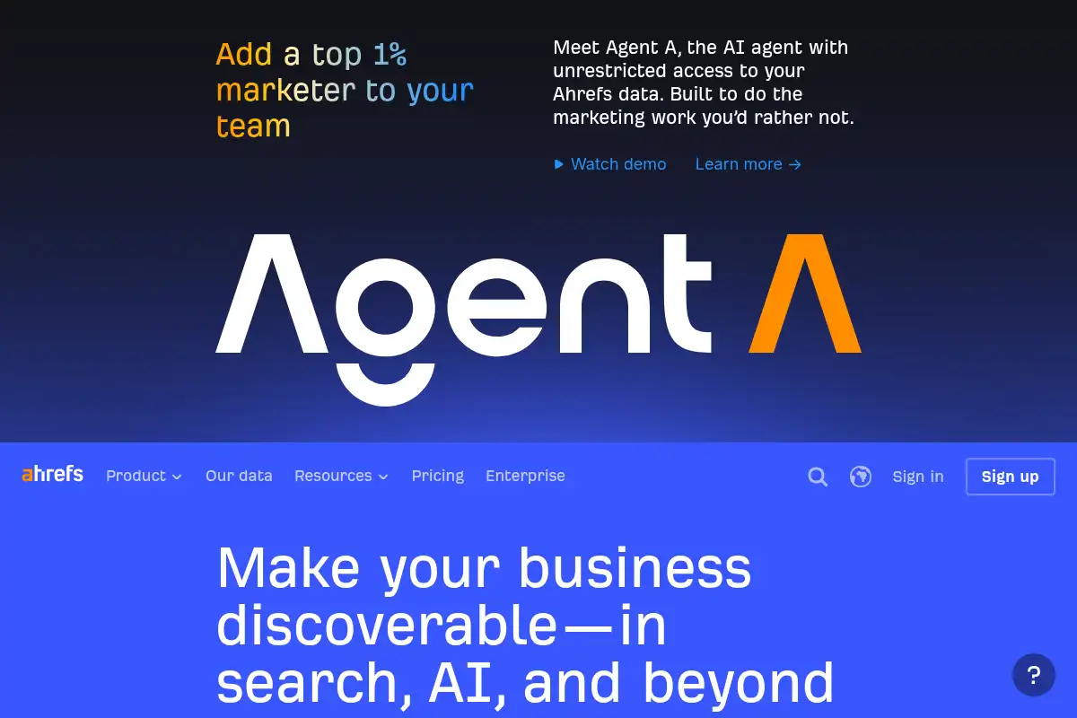Screenshot of ahrefs.com