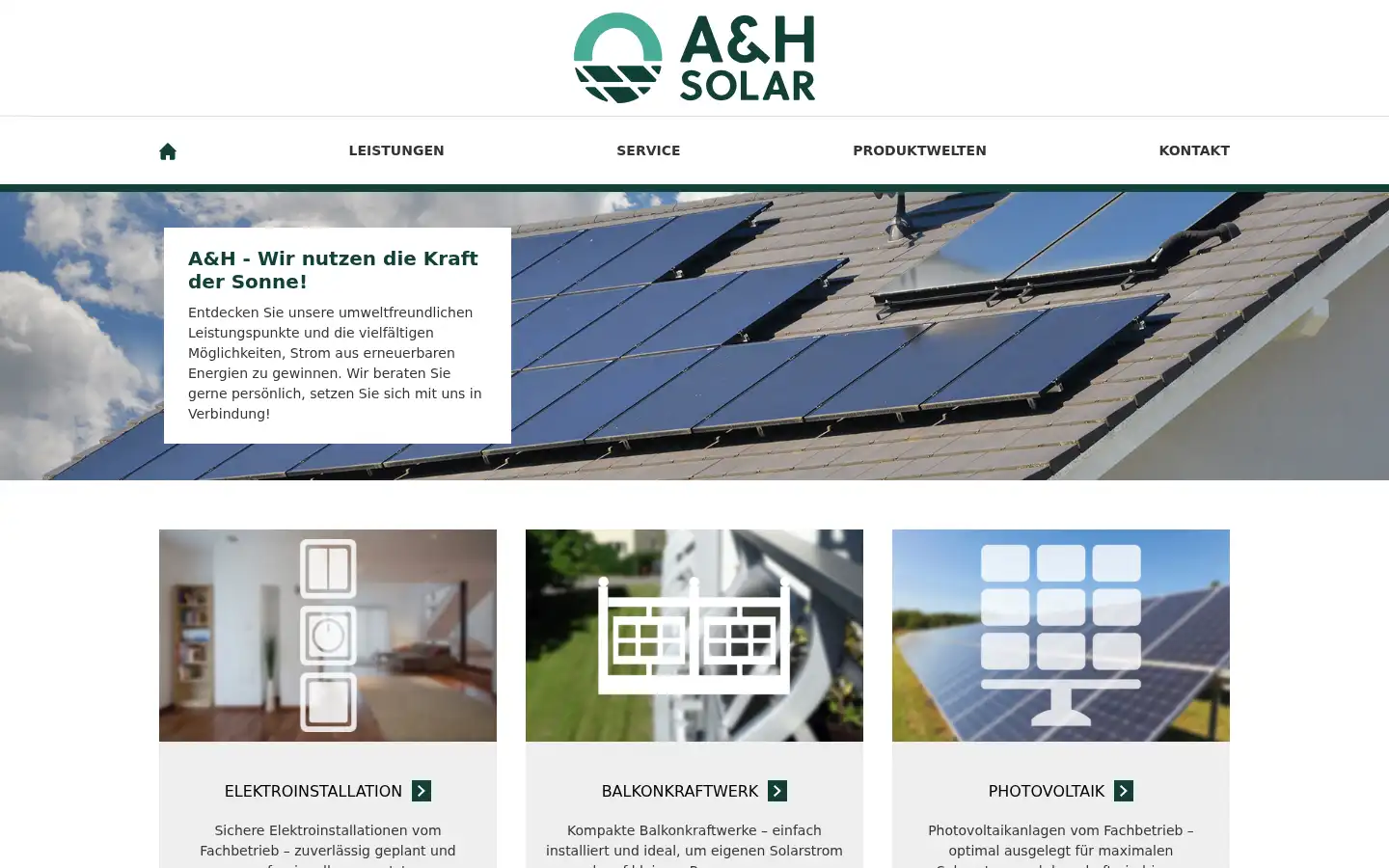 Screenshot of ahsolar.de