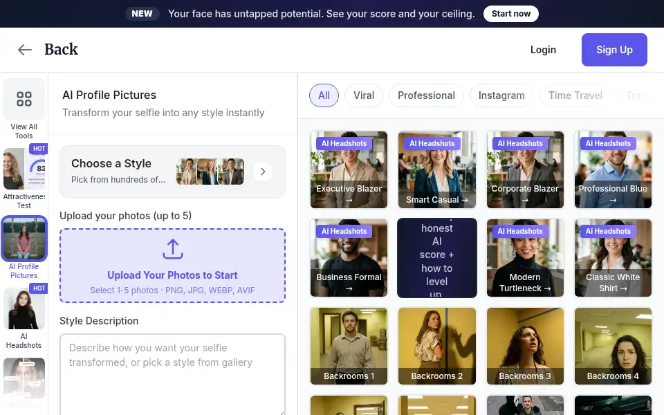 Screenshot of ai.pfpmaker.com