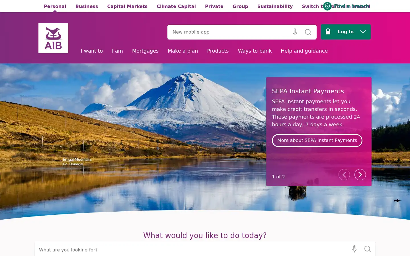 Screenshot of aib.ie