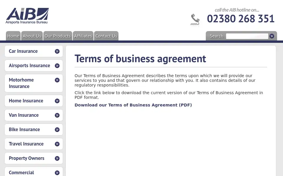 Screenshot of aib-insurance.co.uk