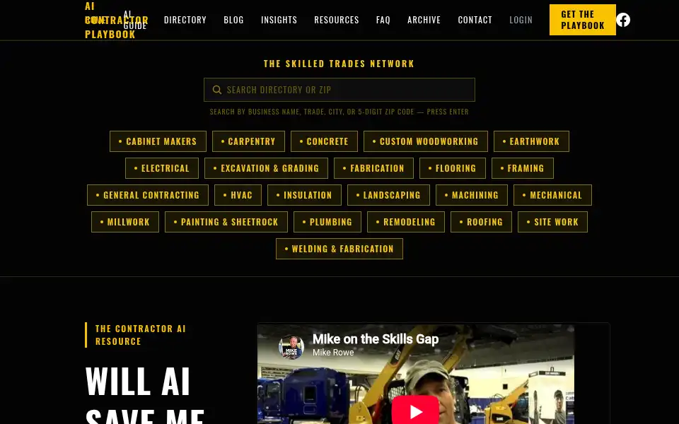 Screenshot of aicontractorplaybook.com