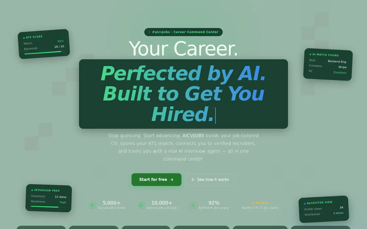 Screenshot of aicvjobs.com