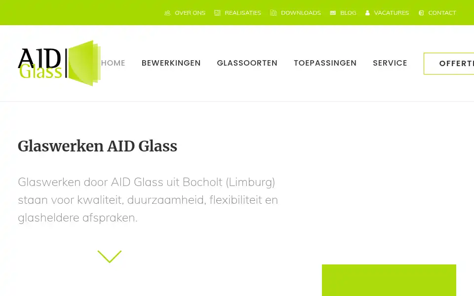 Screenshot of aidglass.be