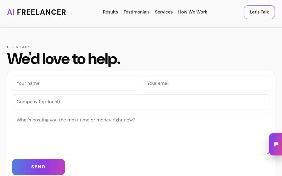 Screenshot of aifreelancer.co