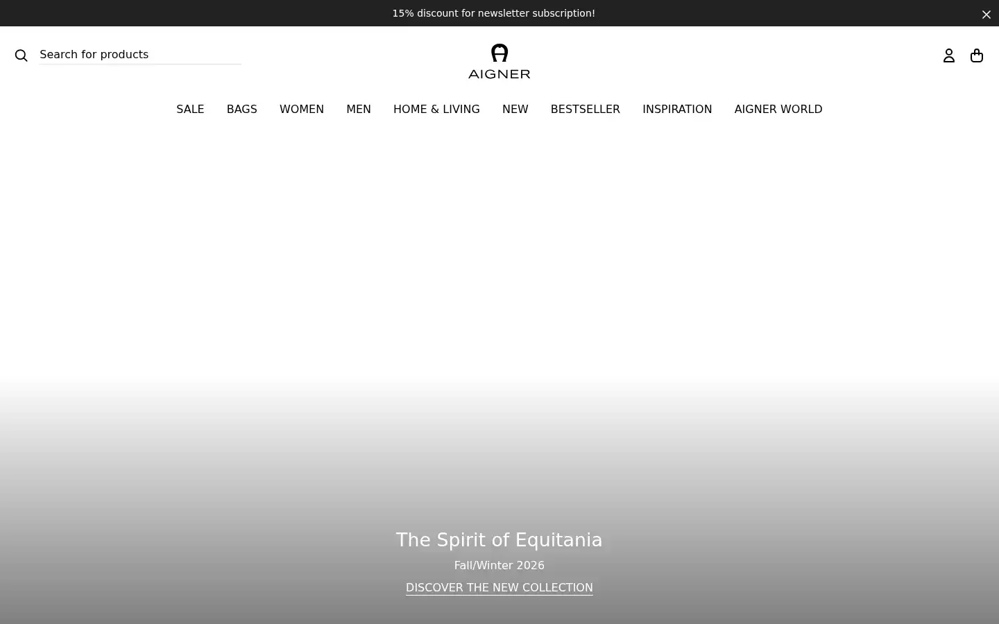 Screenshot of aignermunich.com