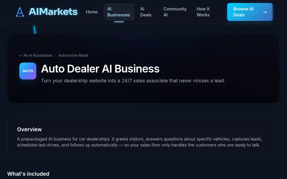 Screenshot of aimarkets.ai