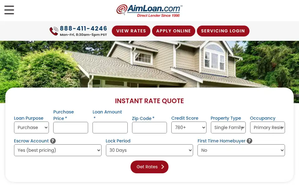 Screenshot of aimloan.com
