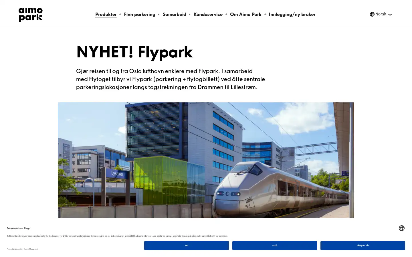 Screenshot of aimopark.no