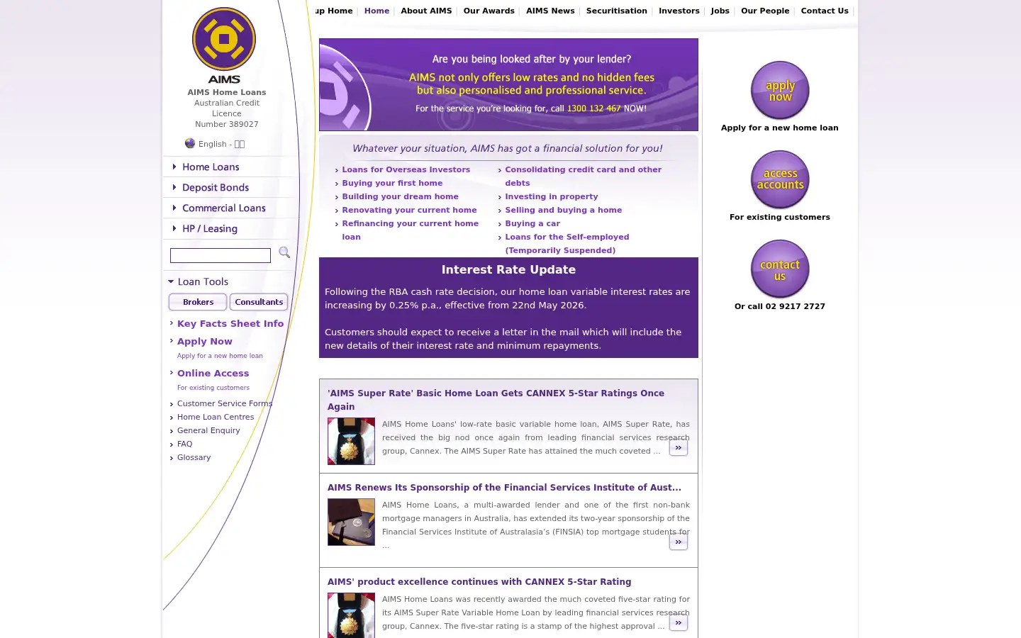 Screenshot of aimsfunds.com.au