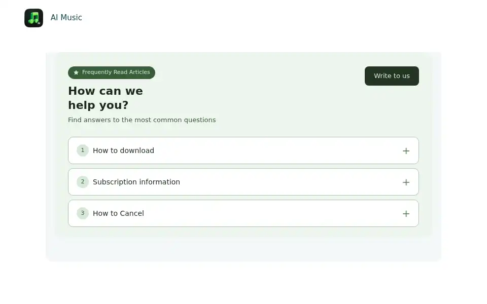 Screenshot of aimusic.zendesk.com