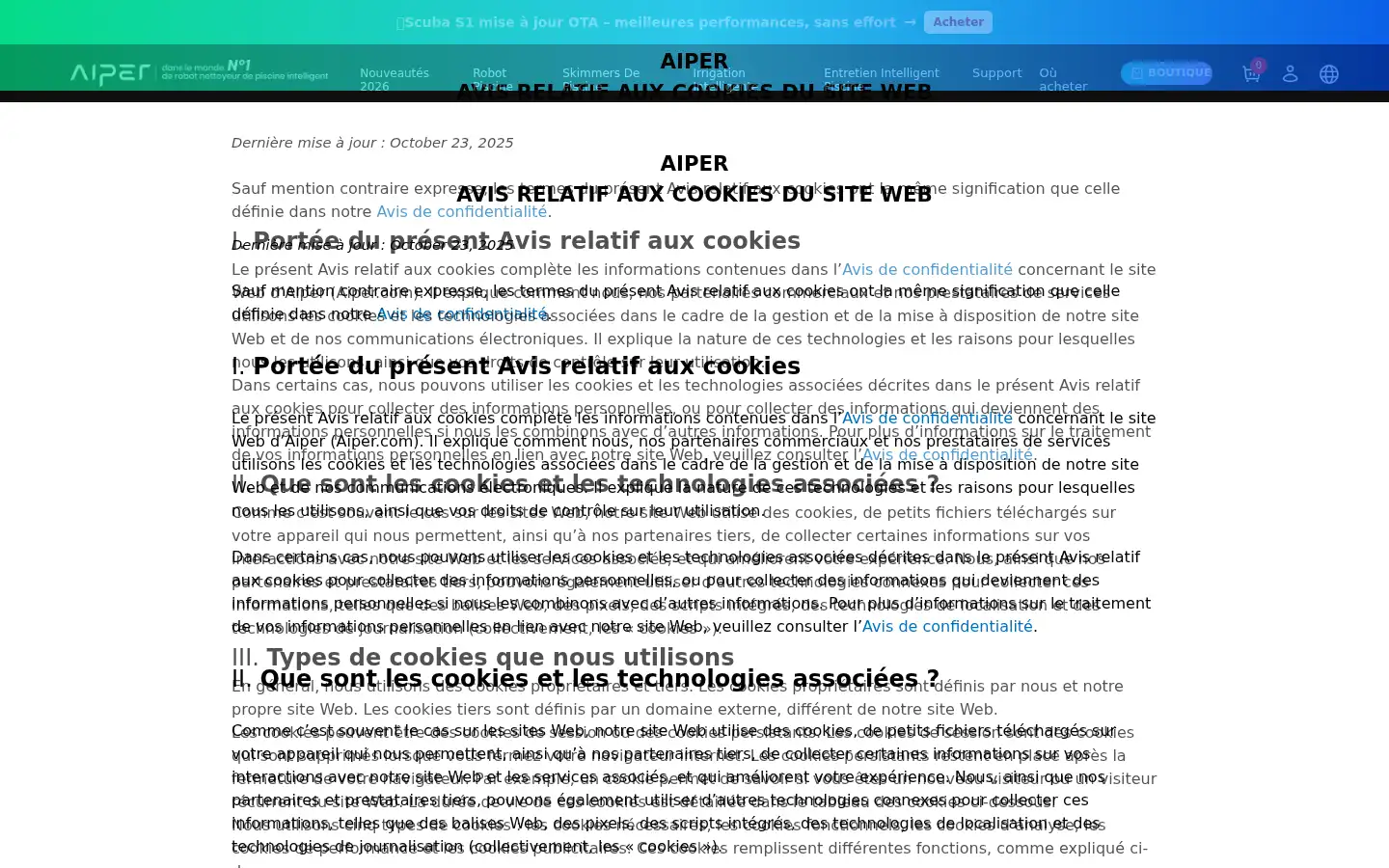 Screenshot of aiper.com