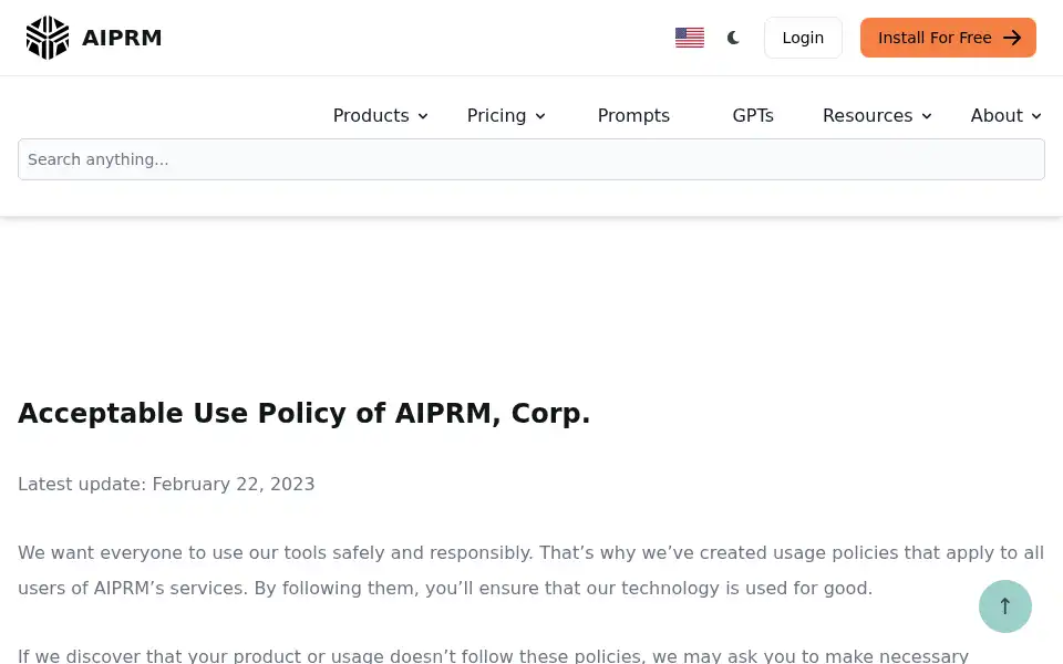 Screenshot of aiprm.com