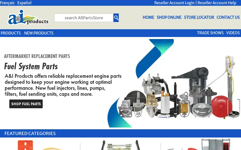 Screenshot of aiproducts.com