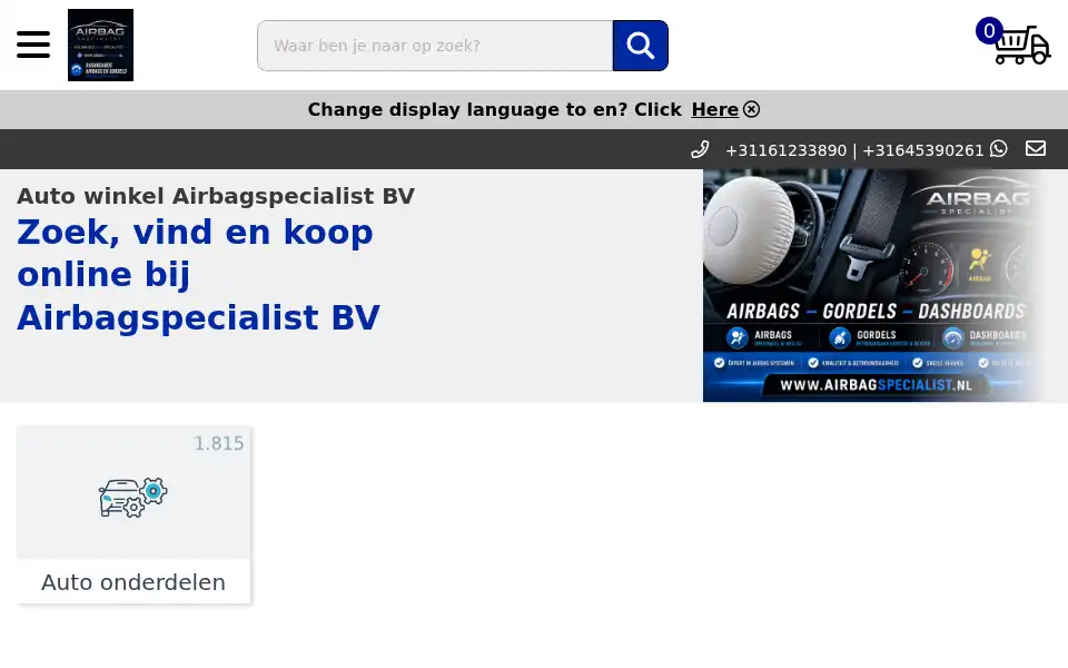Screenshot of airbagspecialist.nl