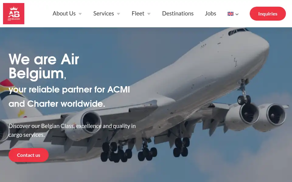 Screenshot of airbelgium.com