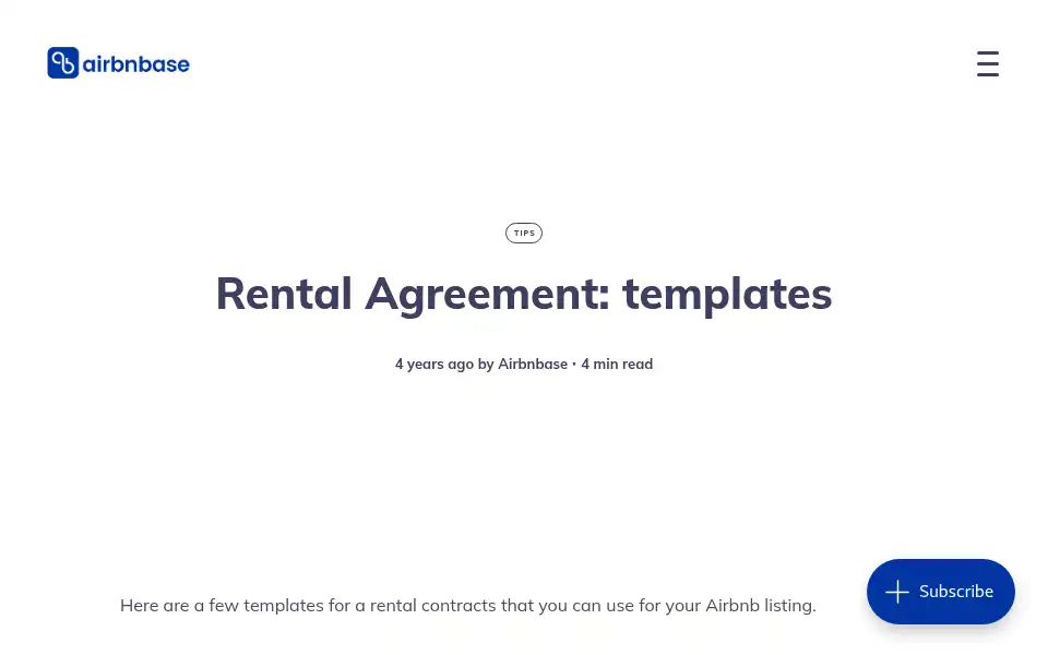 Screenshot of airbnbase.com