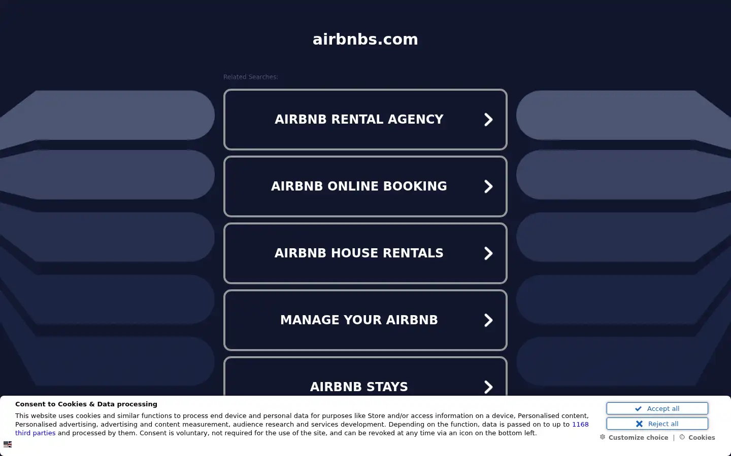 Screenshot of airbnbs.com