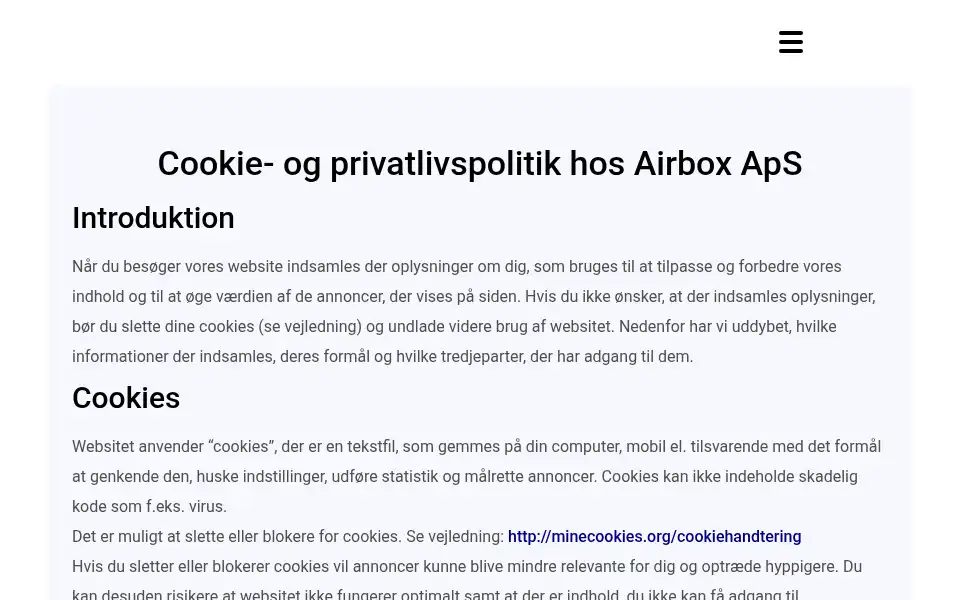Screenshot of airbox.dk