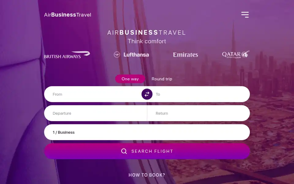 Screenshot of airbusinesstravel.com