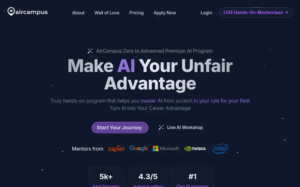 Screenshot of aircampus.in