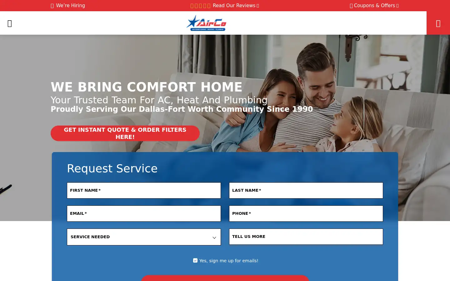Screenshot of airco.com