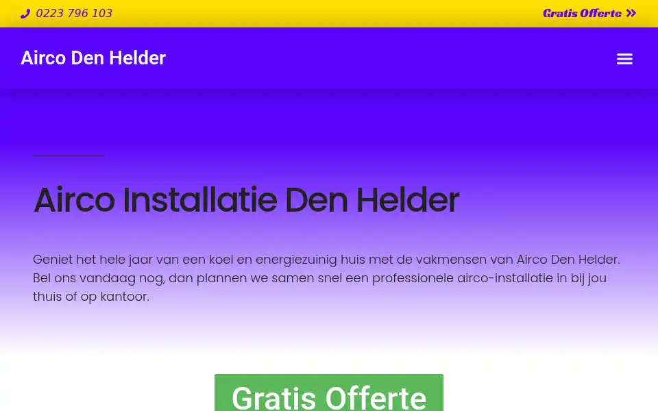 Screenshot of aircodenhelder.com