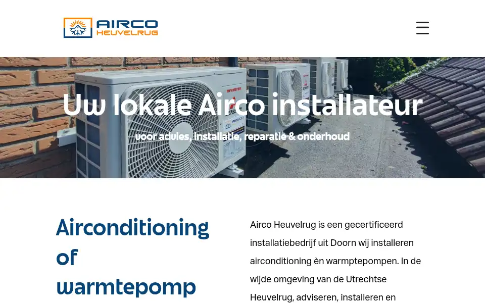 Screenshot of aircoheuvelrug.nl