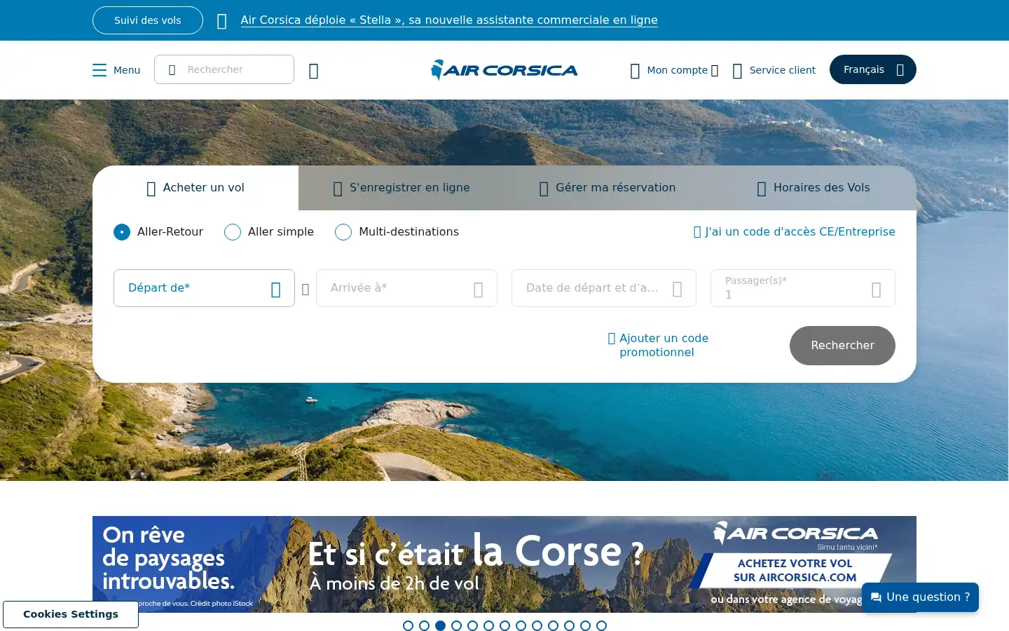 Screenshot of aircorsica.com