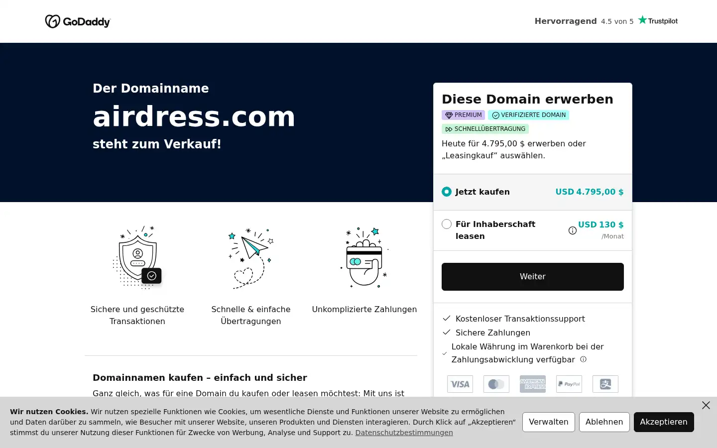 Screenshot of airdress.com
