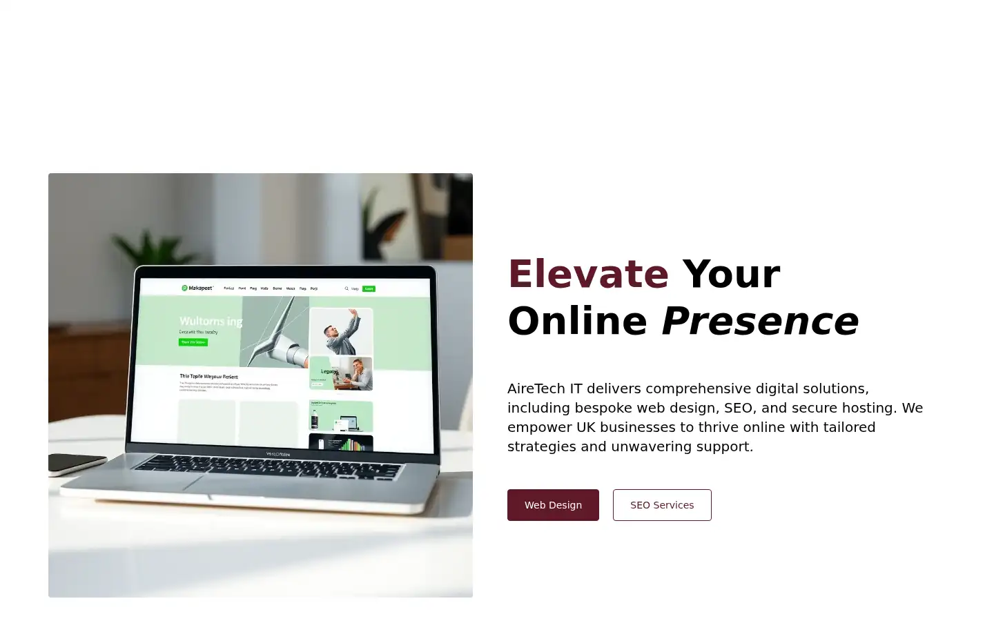 Screenshot of airetechit.co.uk