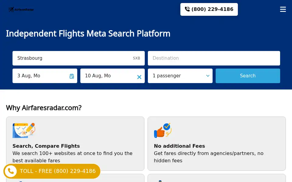 Screenshot of airfaresradar.com