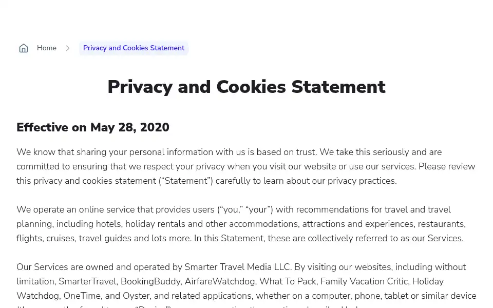 Screenshot of airfarewatchdog.com
