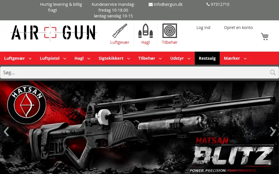 Screenshot of airgun.dk