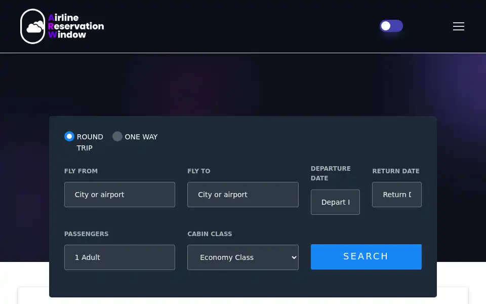 Screenshot of airlinereservationwindow.com