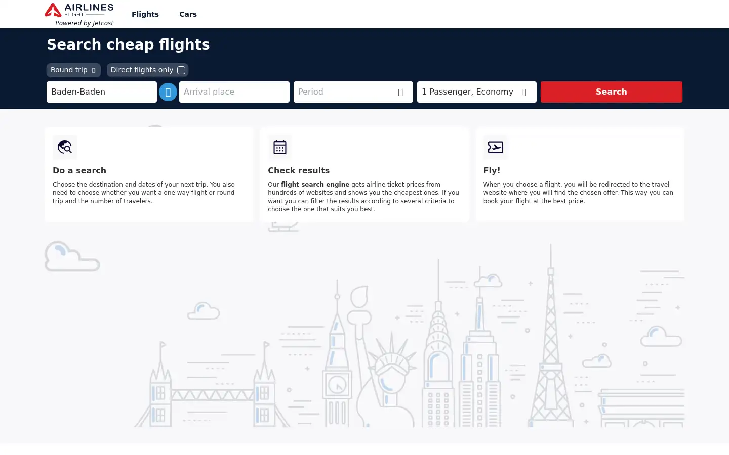 Screenshot of airlines-flight.com