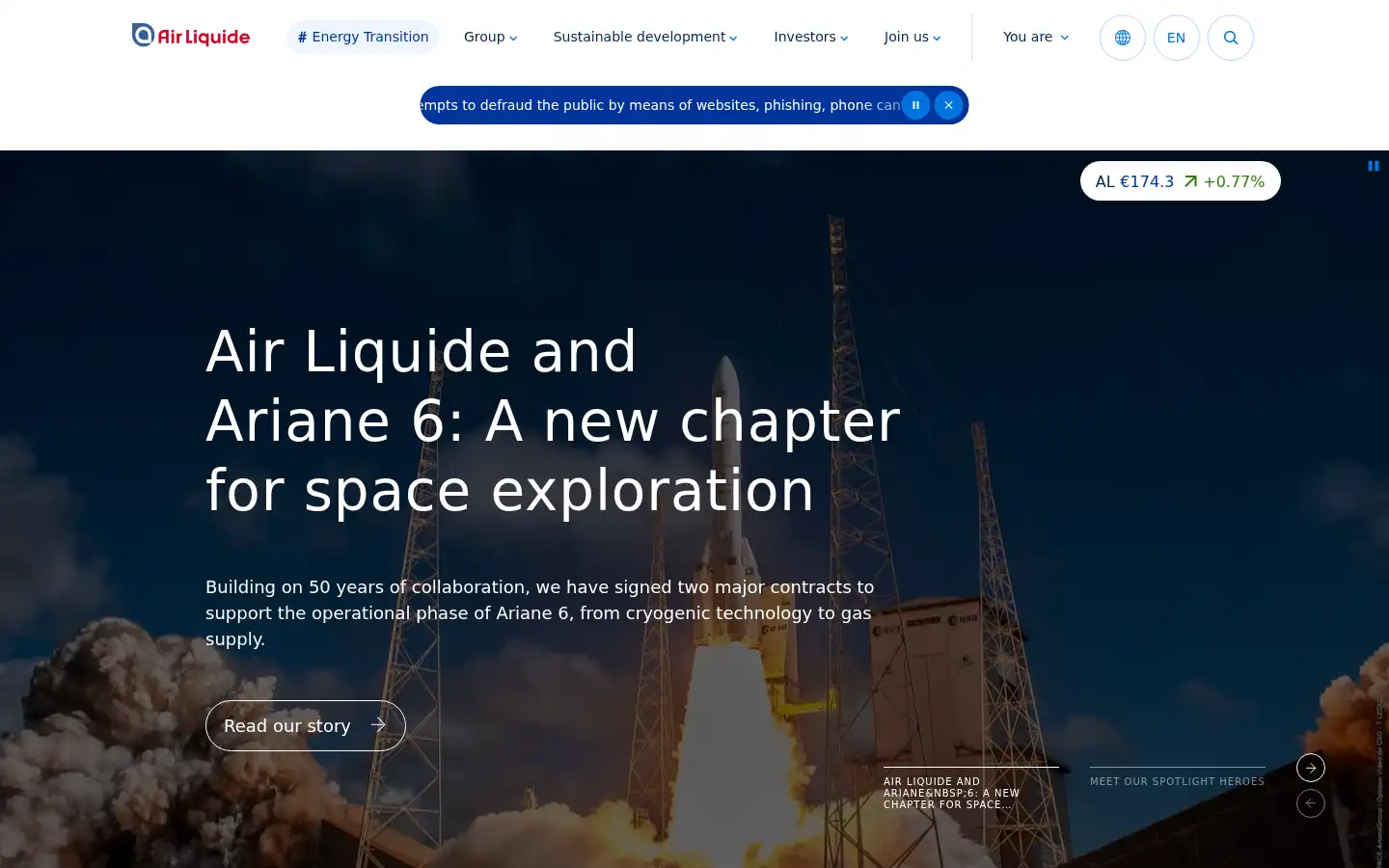 Screenshot of airliquide.com