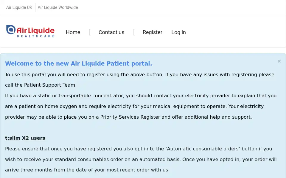Screenshot of airliquidehomehealth.co.uk