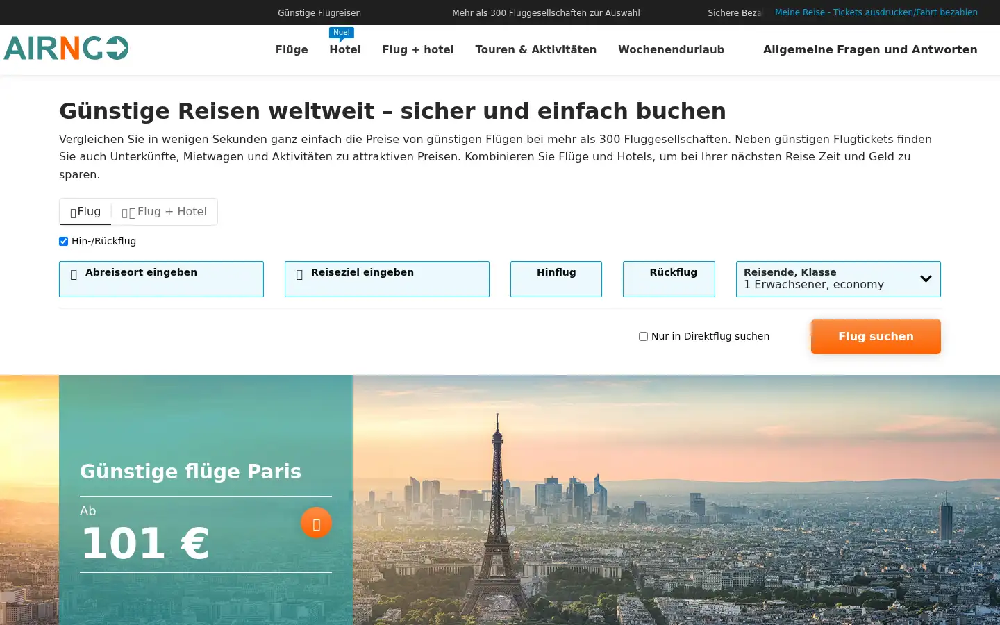 Screenshot of airngo.de