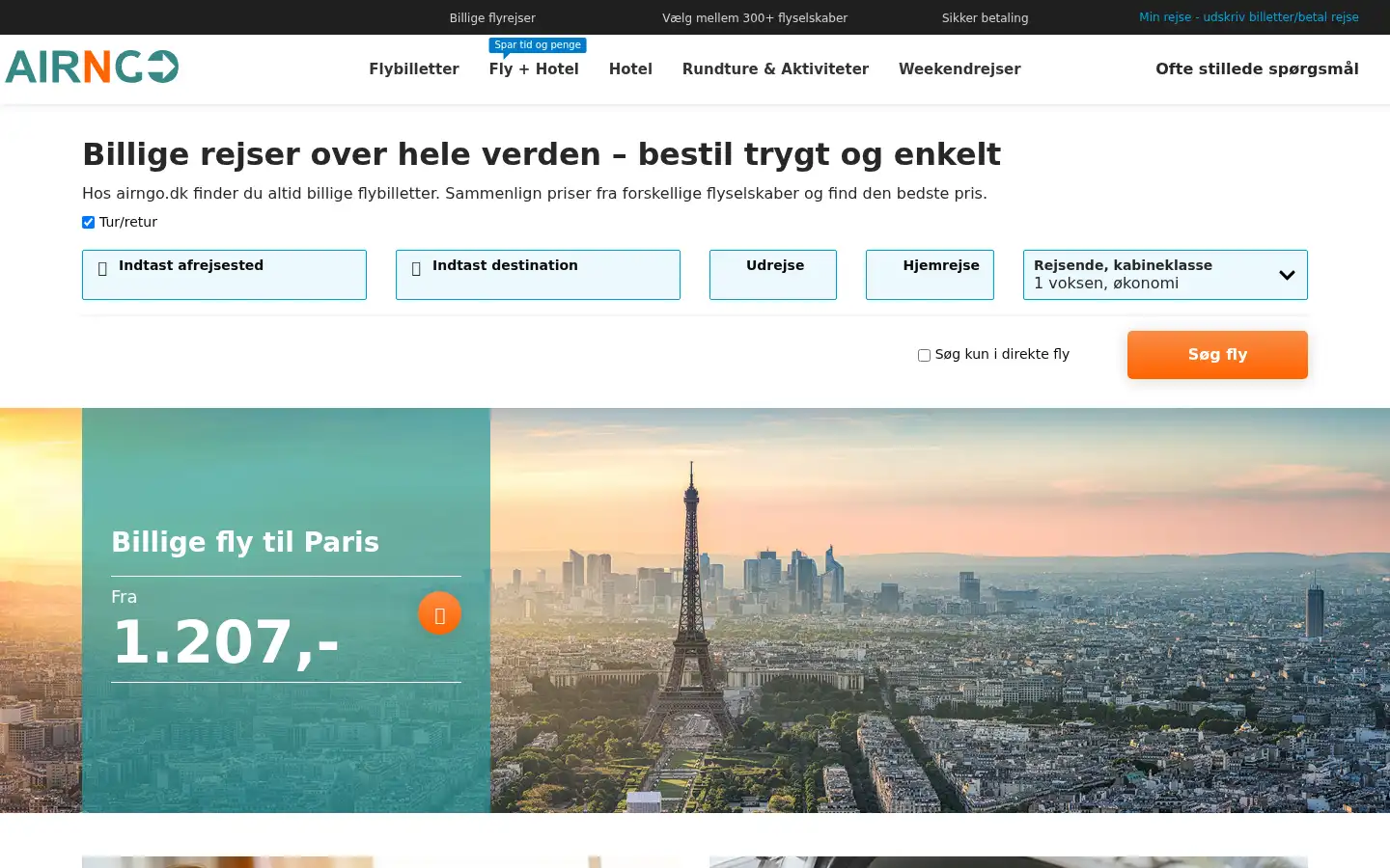 Screenshot of airngo.dk