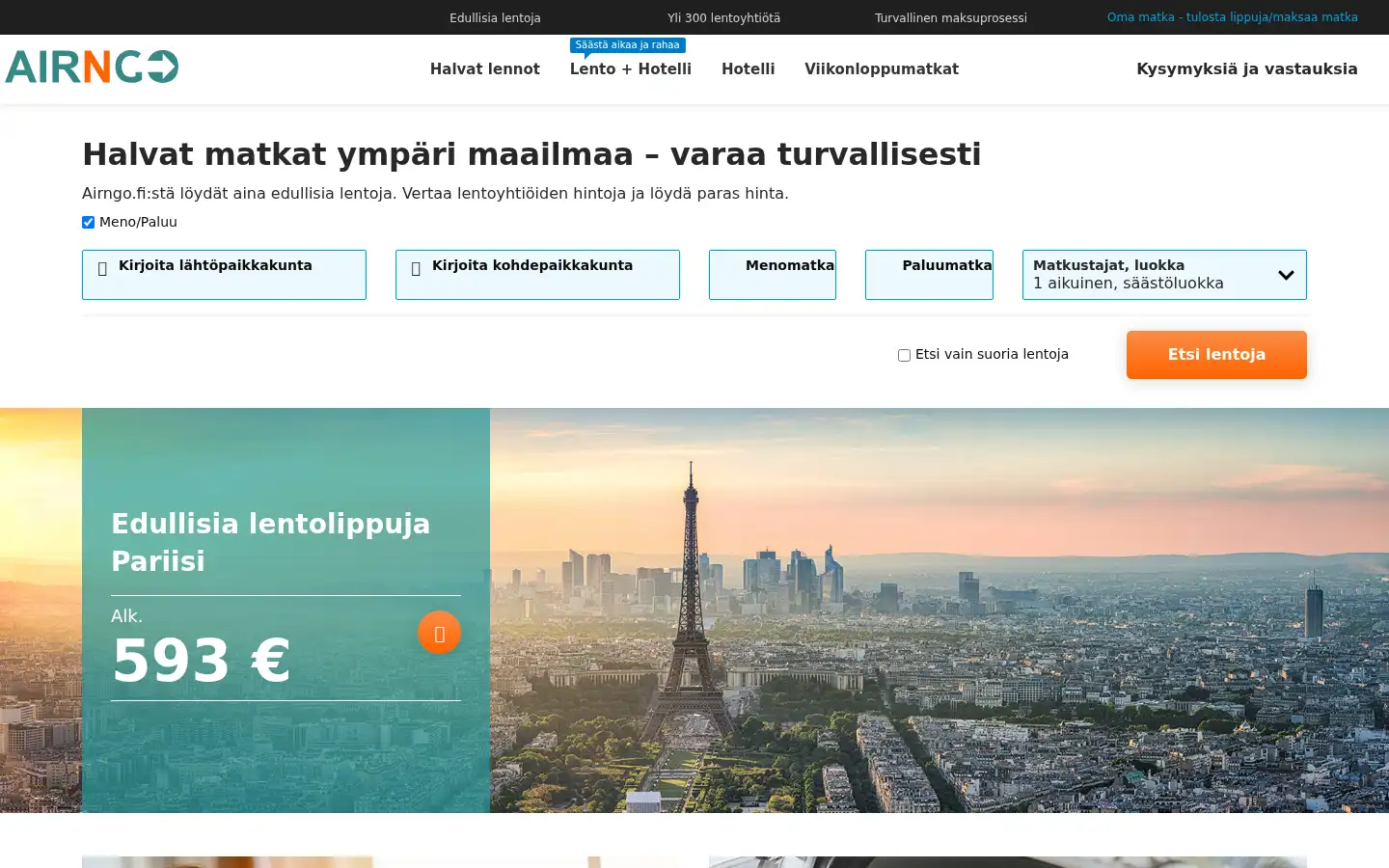 Screenshot of airngo.fi