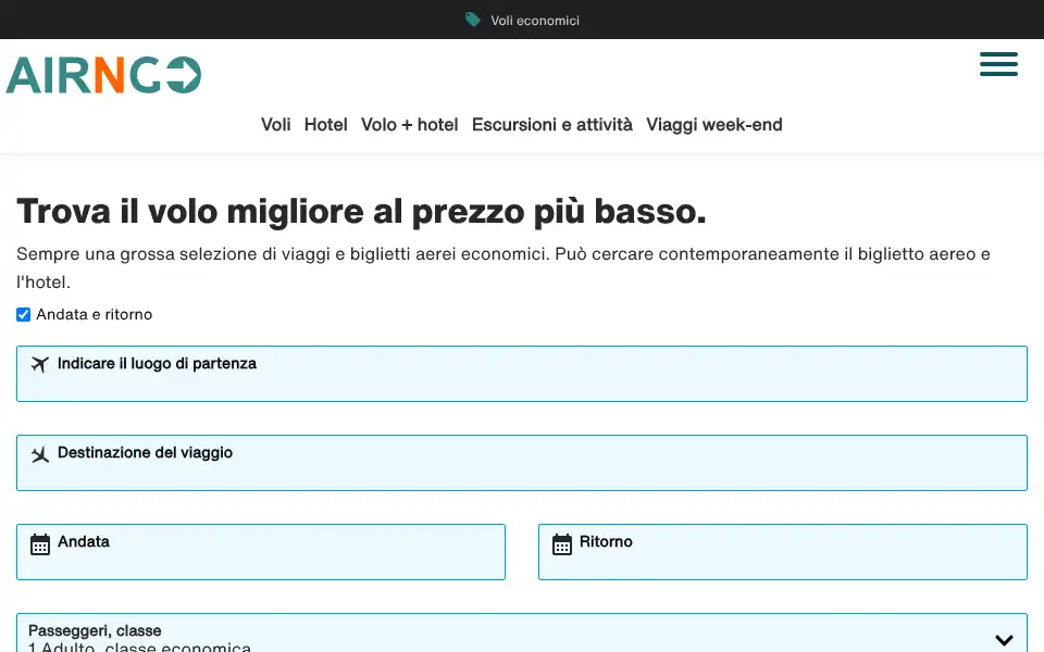 Screenshot of airngo.it