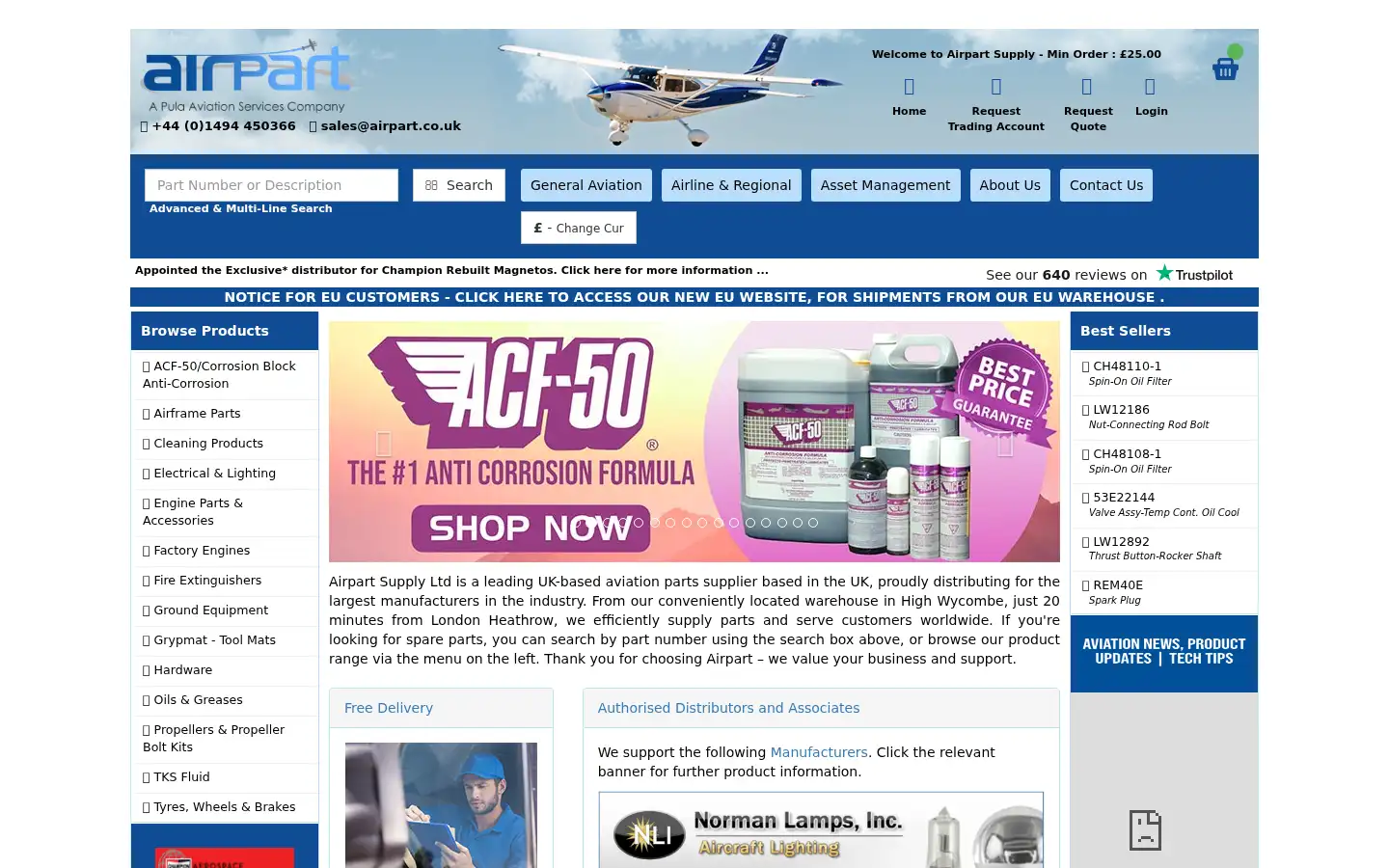 Screenshot of airpart.co.uk