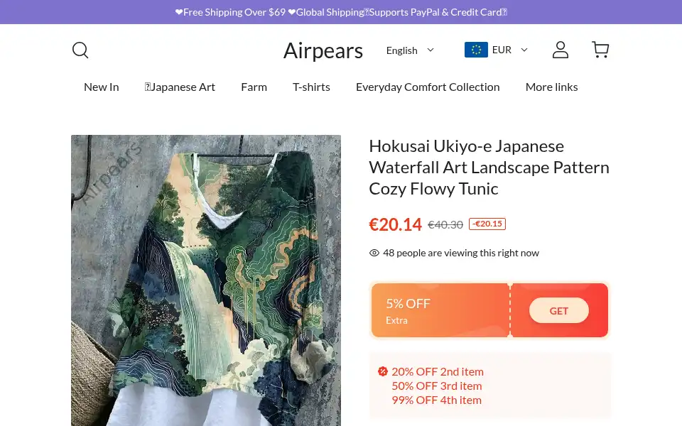 Screenshot of airpears.com