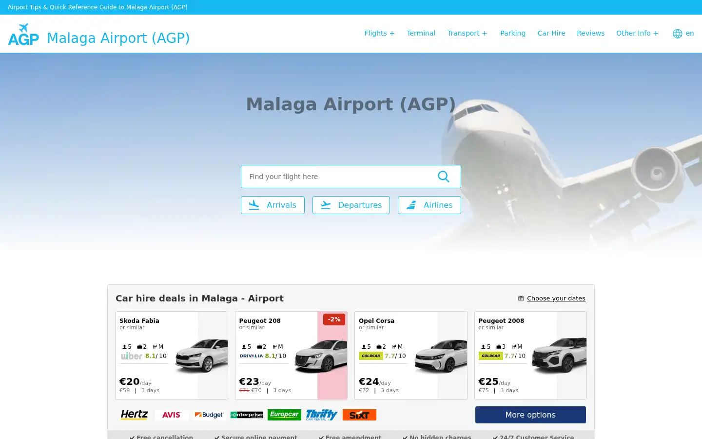 Screenshot of airport-malaga.com
