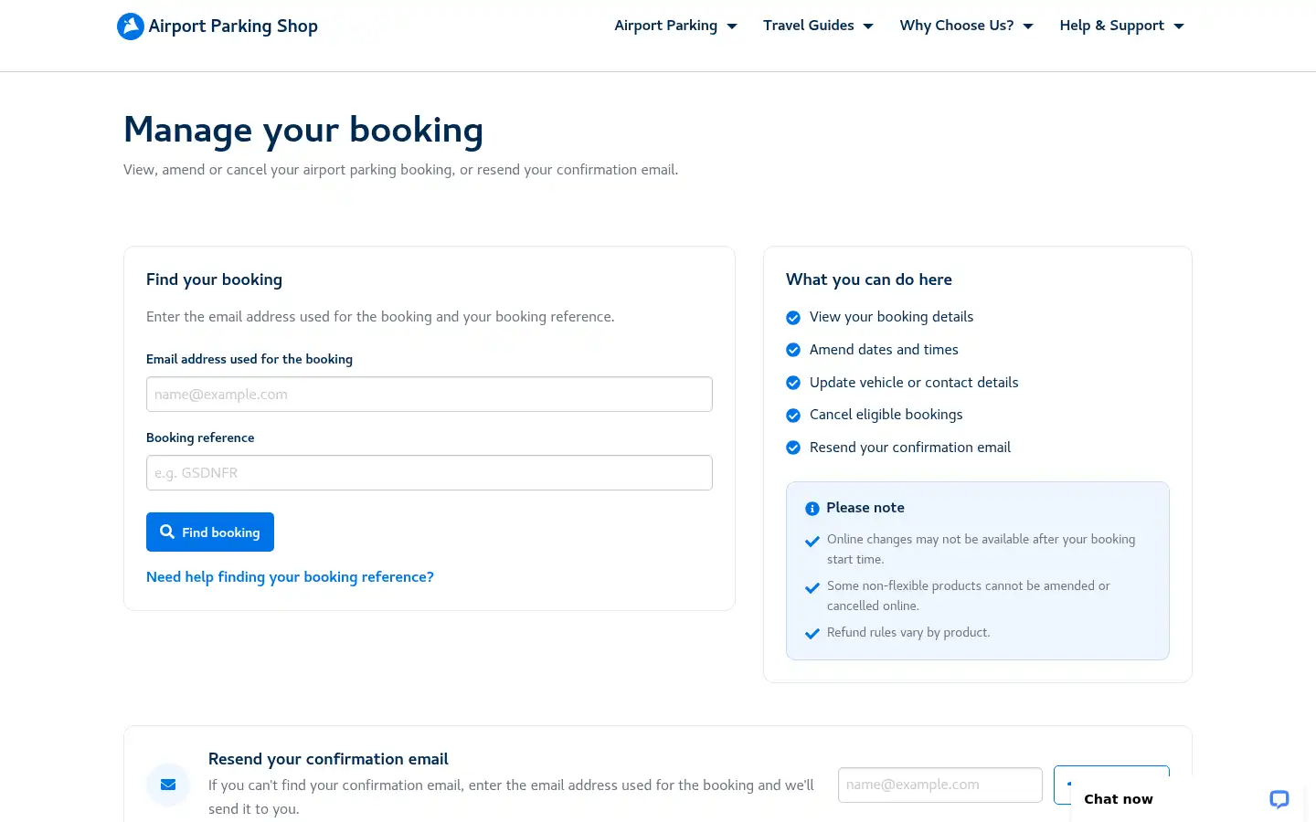 Screenshot of airport-parking-shop.co.uk